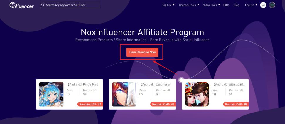 สร้างรายได้ผ่านทาง NoxInfluencer