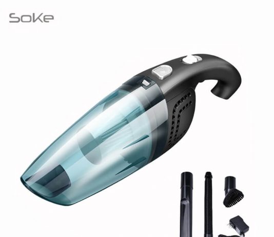 SOKE เครื่องดูดฝุ่น ไร้สาย ดูดเหรียญ ทราย และของเหลวได้ 120W ใส้กรองล้างน้ำได้ แถมหัวดูด 3 ชนิด ชาร์จไฟบ้าน