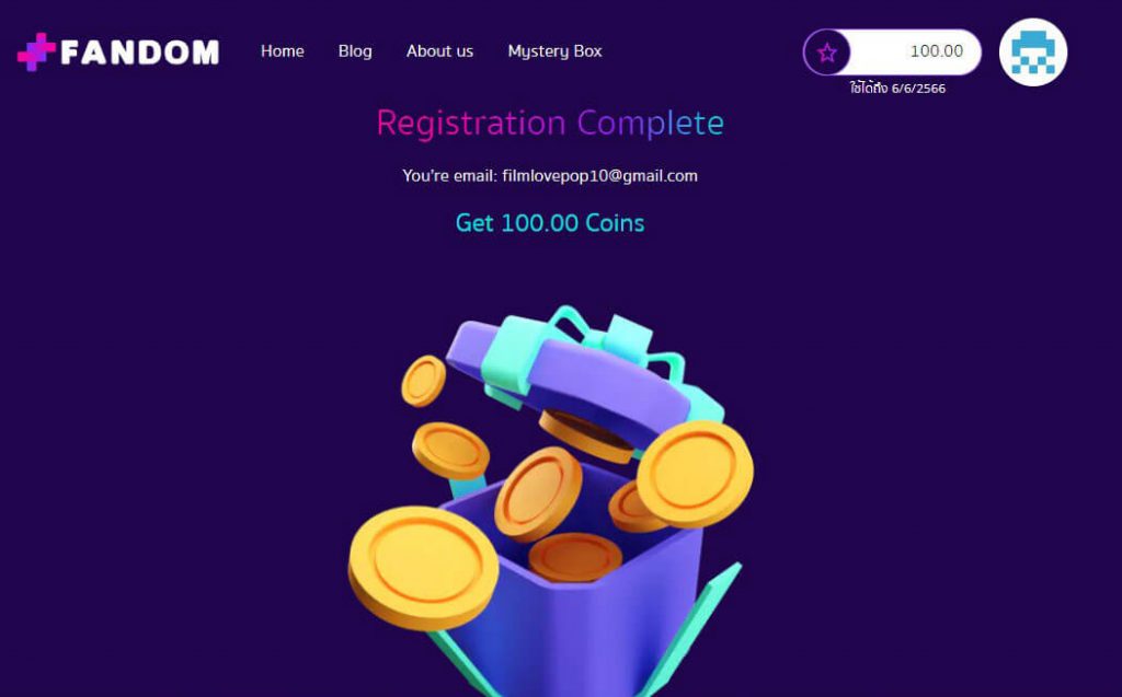 FANDOM แจก Airdrop ฟรี 100 เหรียญ