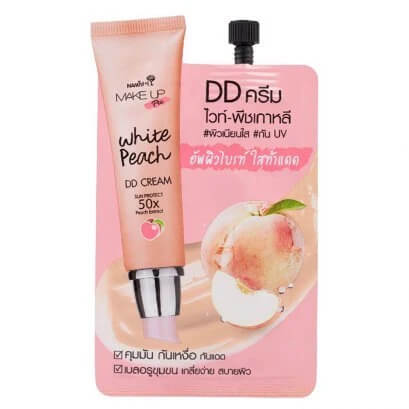 ครีมกันแดดแบบซอง ดีดีพีช Nami Make Up Pro White Peach DD Cream