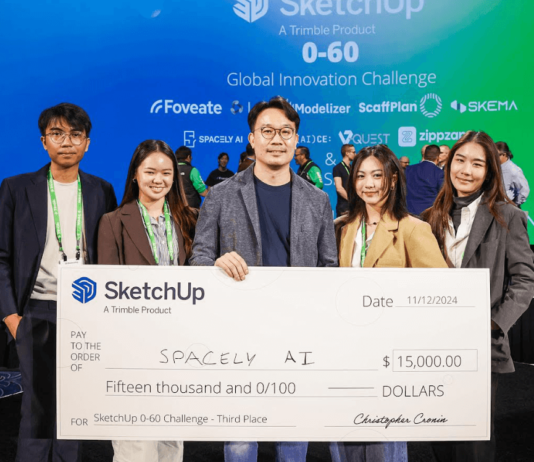 Spacely AI คว้ารางวัลที่สาม ในการแข่งขันนวัตกรรมระดับโลกของ SketchUp Spacely AI
