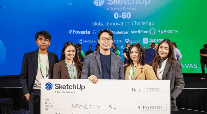 Spacely AI คว้ารางวัลที่สาม ในการแข่งขันนวัตกรรมระดับโลกของ SketchUp Spacely AI