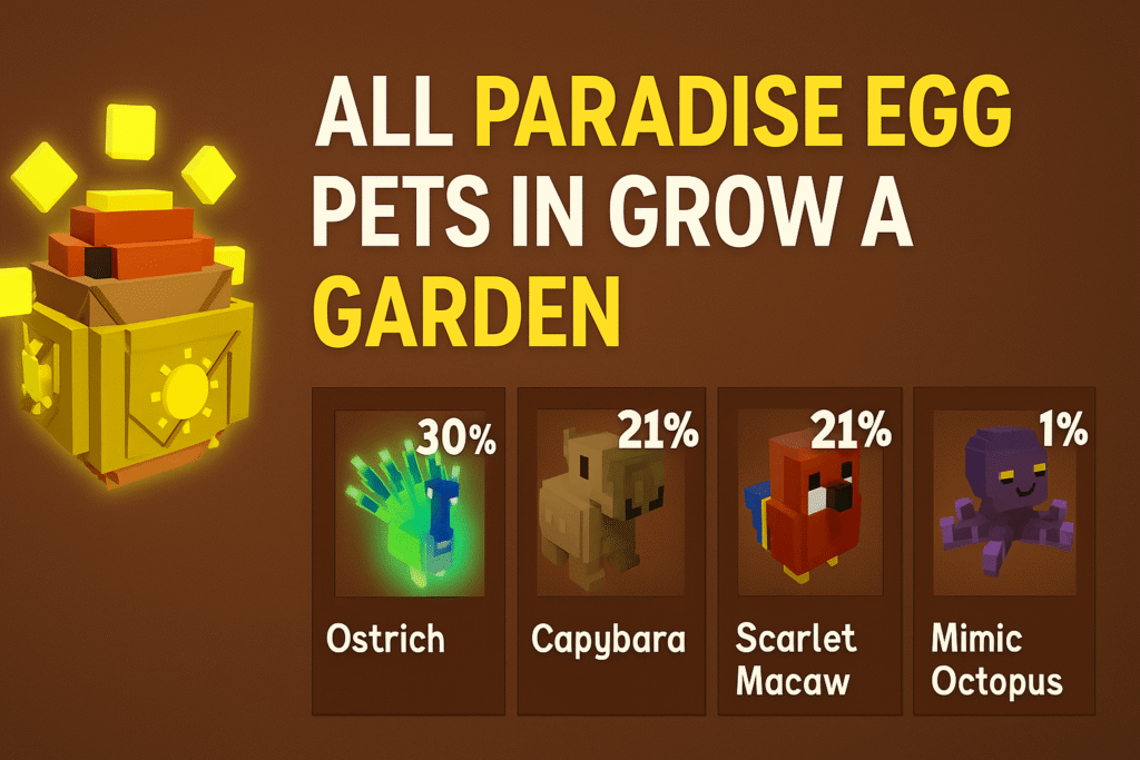 ไข่สัตว์เลี้ยง Paradise Egg มีอะไรน่าสนใจบ้าง Grow a Garden