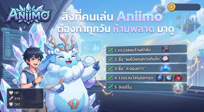 สิ่งที่คนเล่น Aniimo ต้องทำทุกวัน ห้ามพลาด มาดู